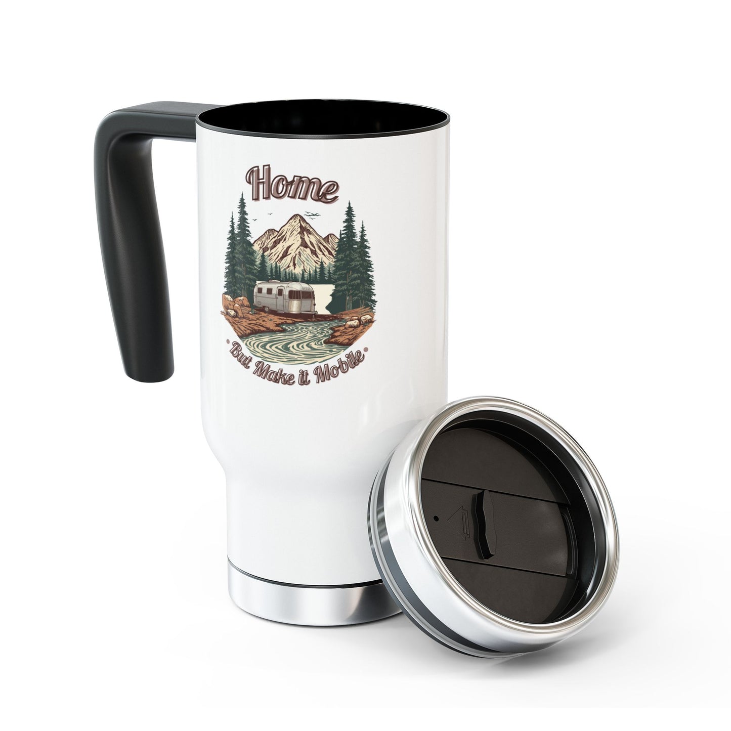 Home But Make It Mobile — Airstream Travel Mug with Handle | 14oz