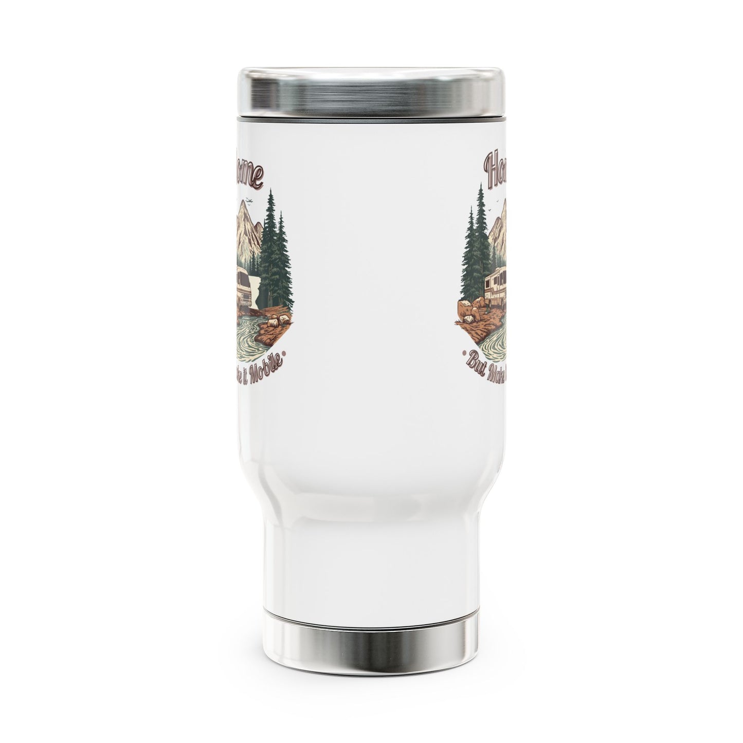 Home But Make It Mobile — Vintage Class A Motorhome Travel Mug with Handle | 14oz