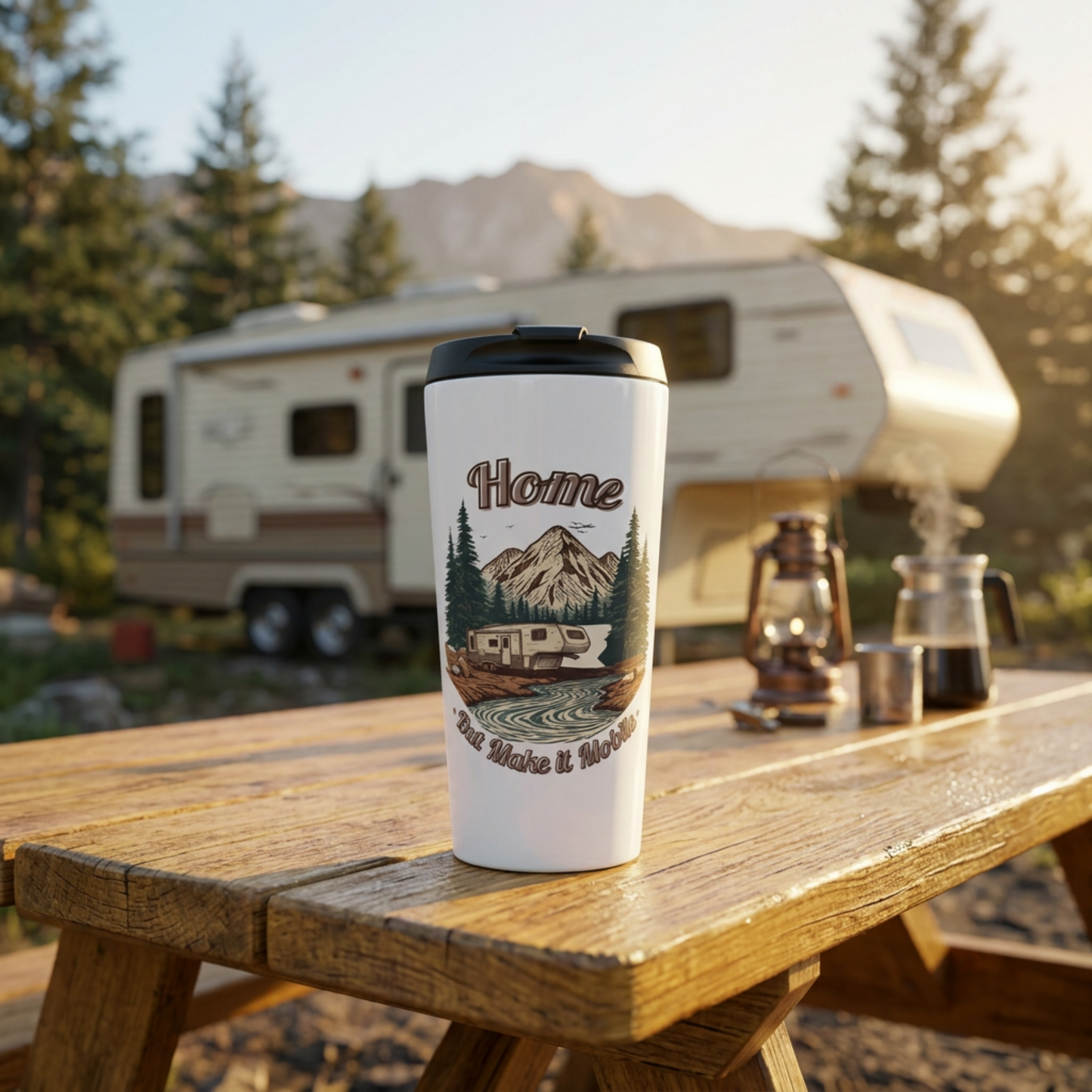 Travel Mug — 'Home But Make It Mobile' 5th Wheel