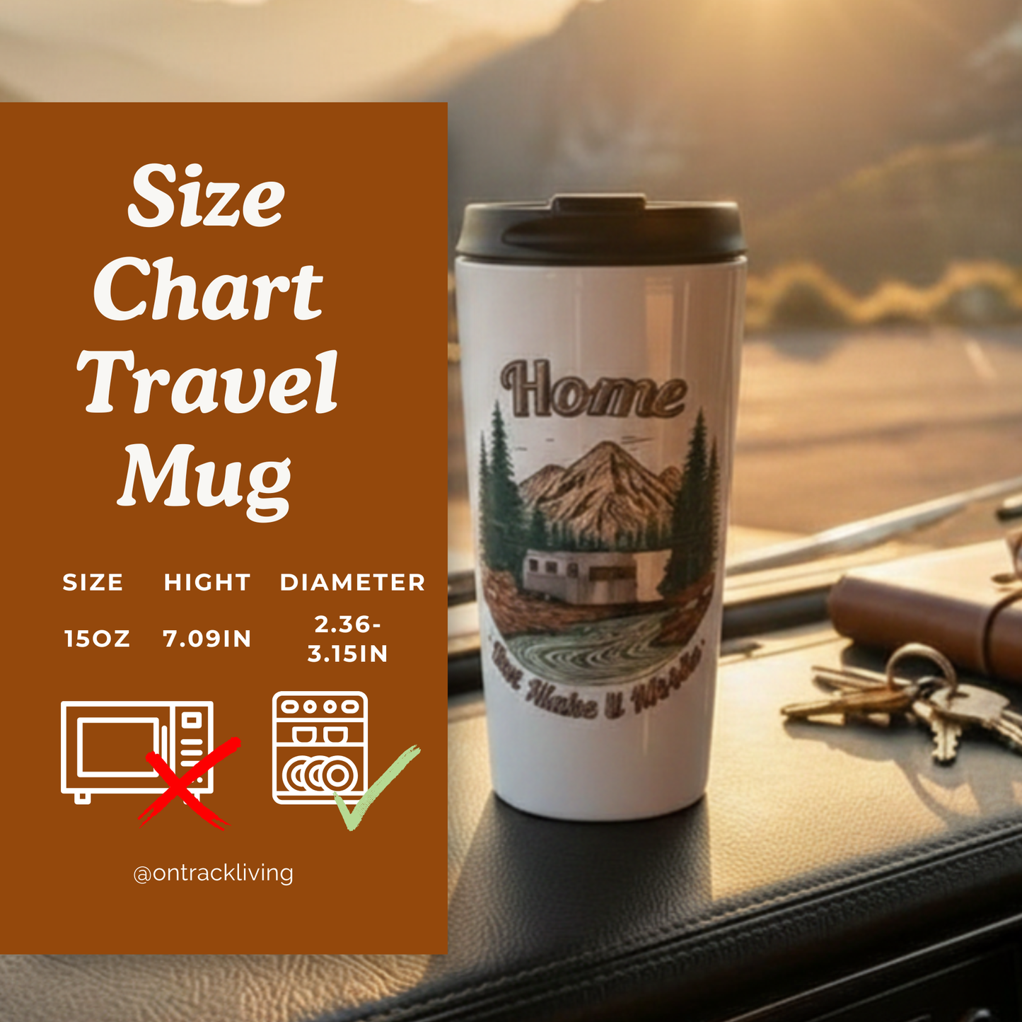 Travel Mug — 'Home But Make It Mobile' Airstream Camper
