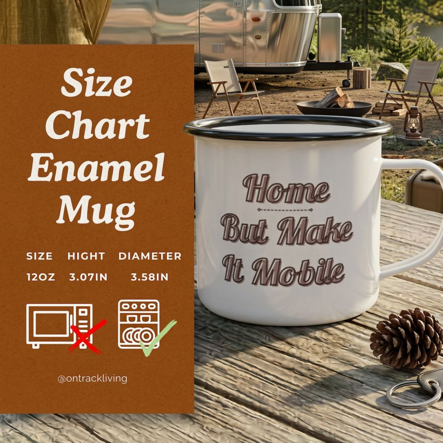Home But Make It Mobile — Class C Motorhome Enamel Camp Mug