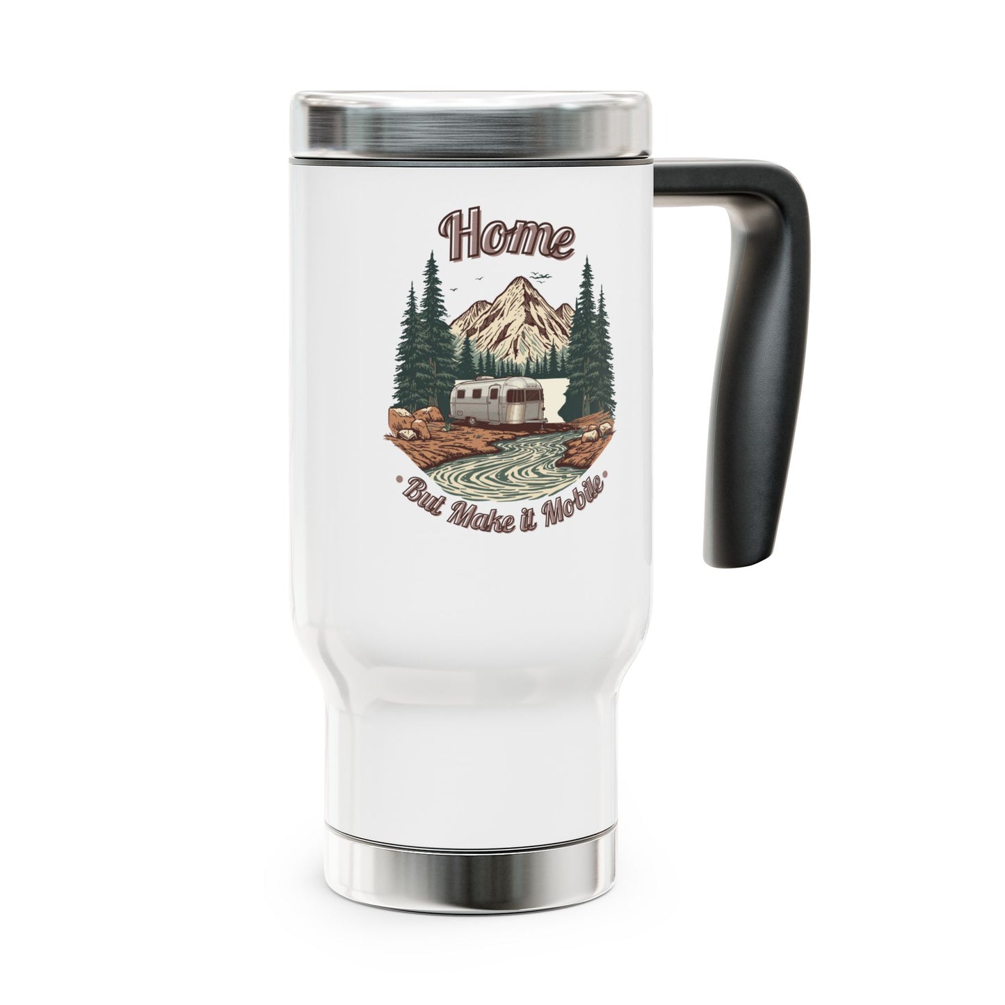 Home But Make It Mobile — Airstream Travel Mug with Handle | 14oz