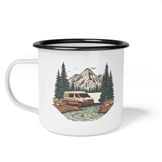 Home But Make It Mobile — Sprinter campervan  Enamel Camp Mug